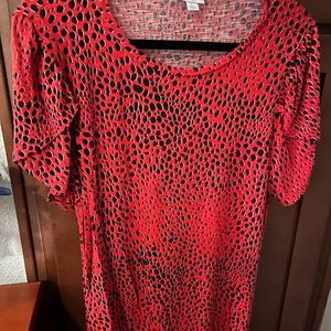 LULAROE OLIVE TEE, SIZE LARGE